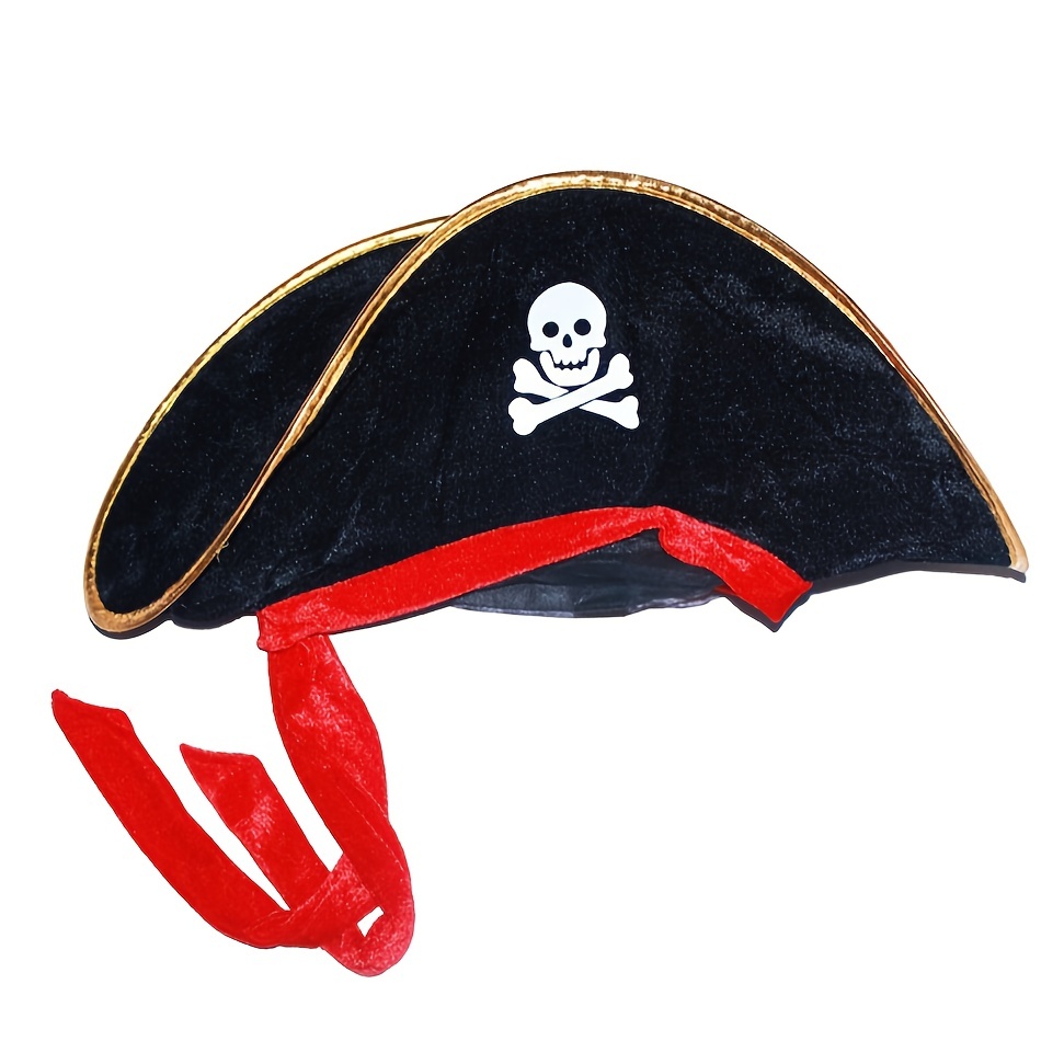 Sombrero de pirata negro con calavera