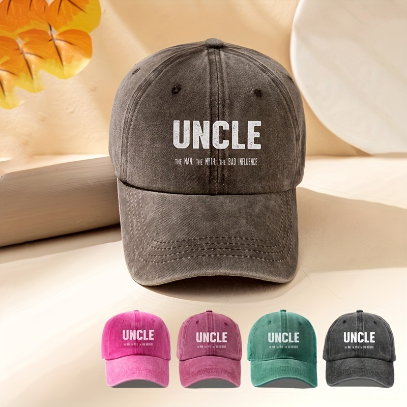 Uncle Print Baseball Solid Color Washed Distressed Hip Hop Sports Hat Casual Dad Hats,Colour