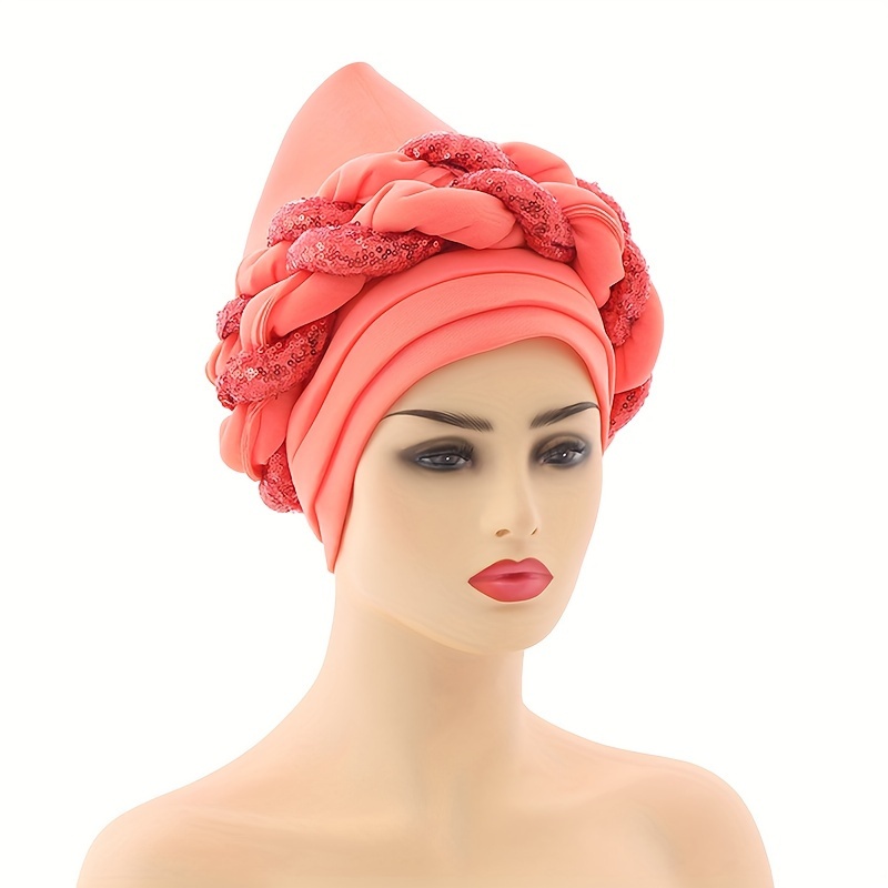 Woman’s Red Colorful  chemo head wrap turban scarf Trendy Women Multi-Color Cotton Turban Head Wrap with  main image 4