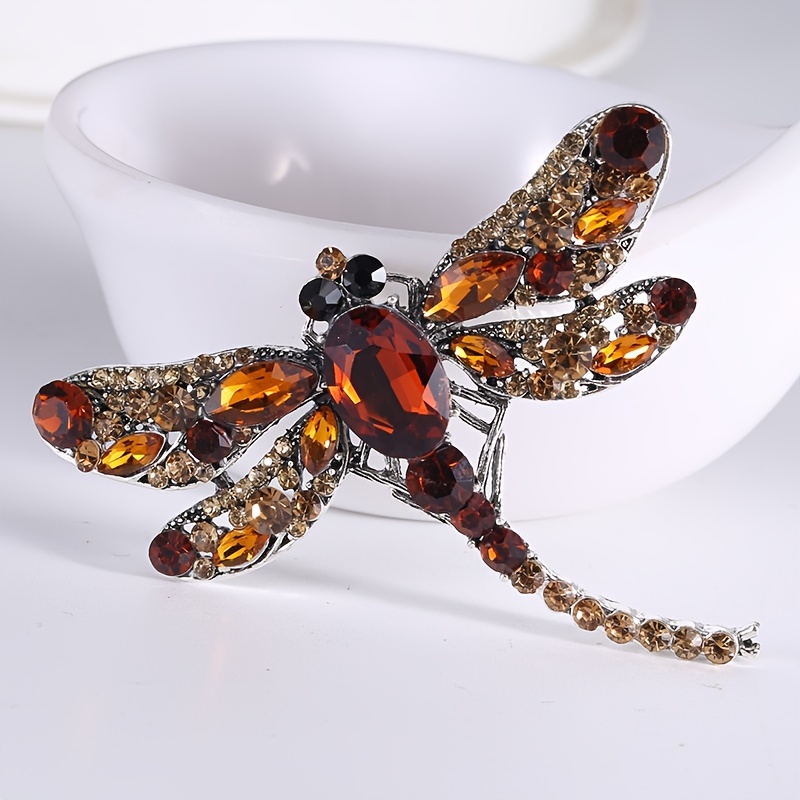 Wing Dragonfly Crystal Rhinestone Brooch Pin For Women's Clothing  Decoration And Accessories - Temu