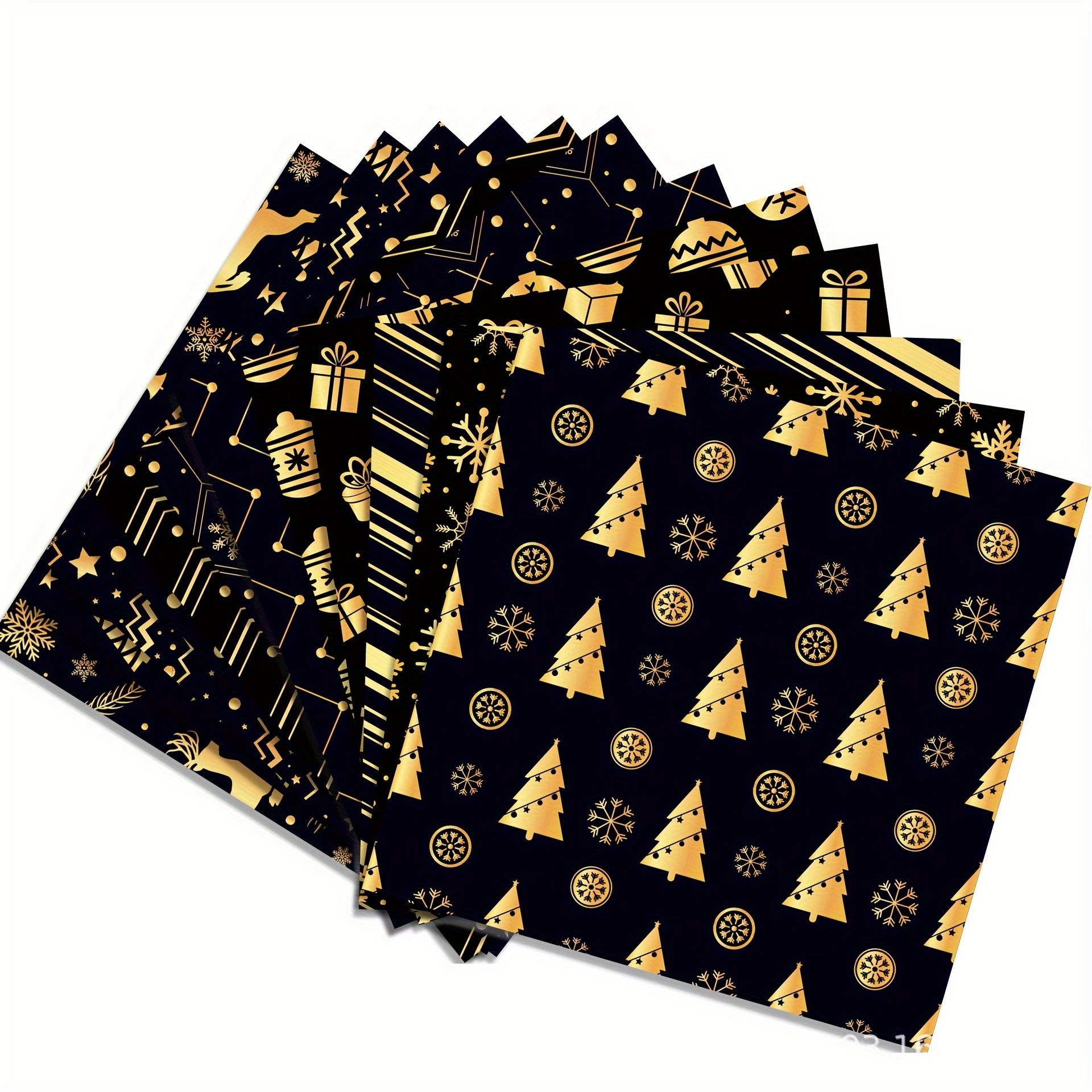 Elegant Black and Gold Stars Christmas Tissue Paper