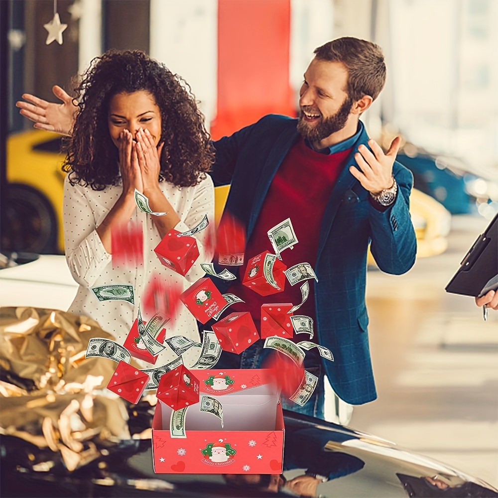  Caja de regalo sorpresa explosión para dinero, caja sorpresa  explosiva caja de regalo con confeti, caja de regalo de explosión en  efectivo para cumpleaños, aniversario, propuesta de San Valentín : Salud