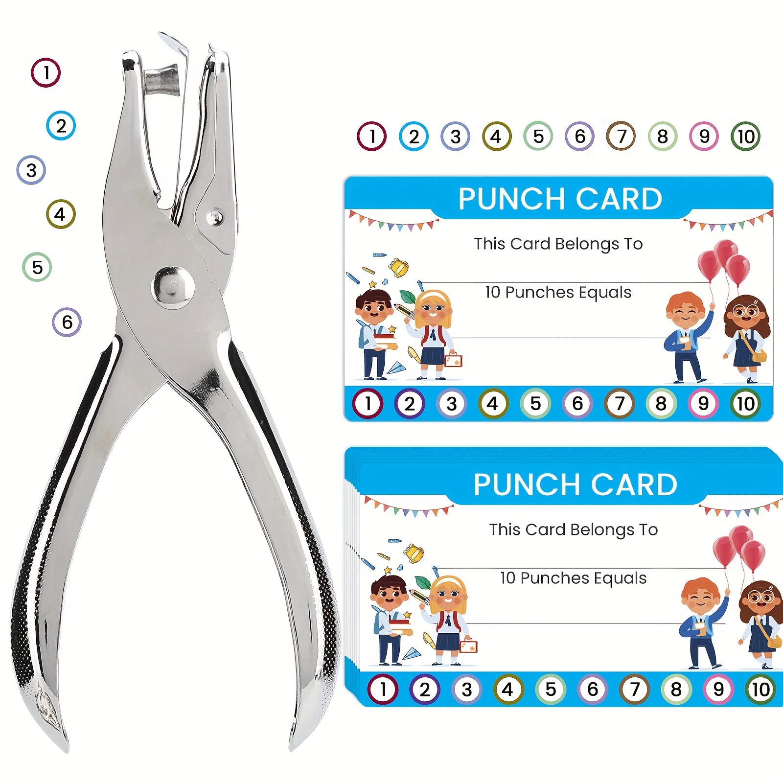 50 Pieces Punch Cards Incentive Loyalty Reward Card Student Awards