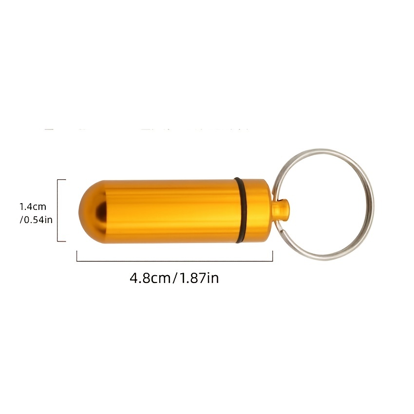 edcfans Waterproof Container Keychain Pill Case with Emergency