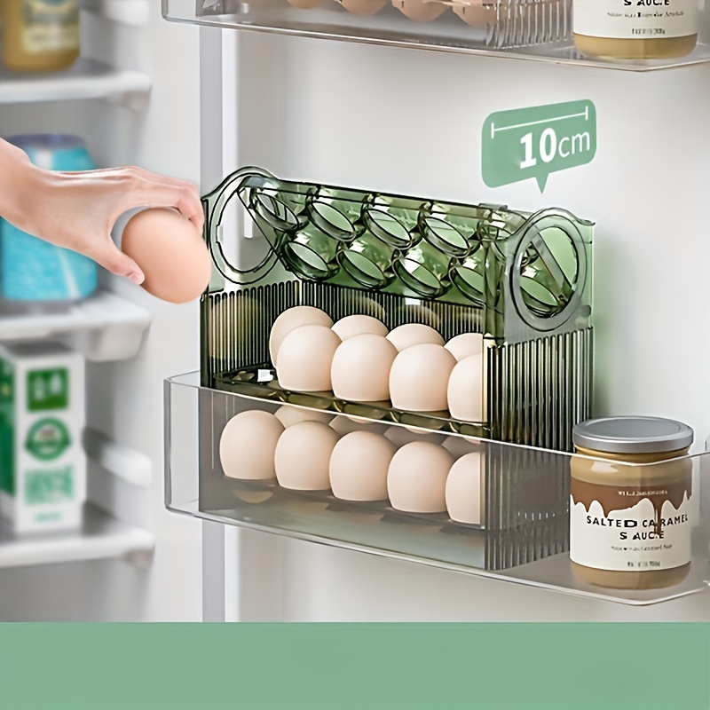 1pc Egg Storage Box For Refrigerator Side Door, Kitchen Organizer, Flip  Design, Egg Fresh-keeping Rack