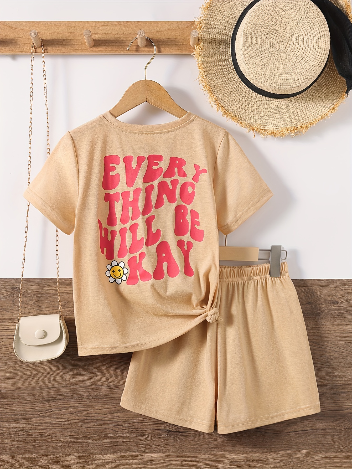 Casual Cute Spring And Summer Child's Short Sleeve T-shirt & Pants Set -  Temu