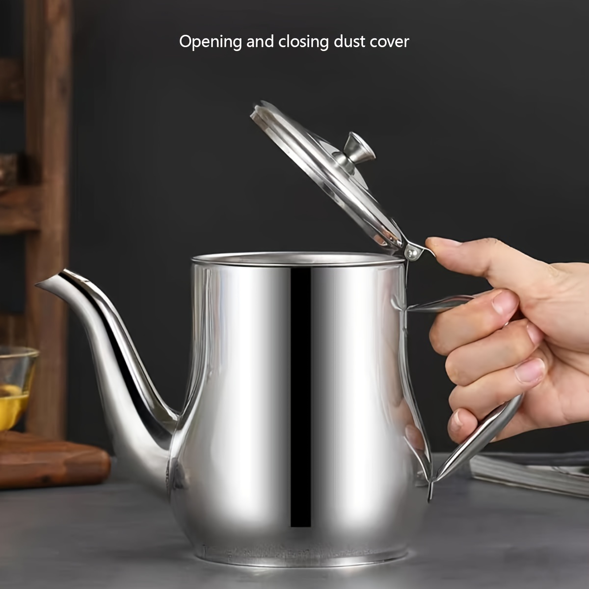 Stainless Steel Gooseneck Teapot With Filter, Metal Tea Pot Kettle Coffee  Server Olive Oil Can Table Serving Pot For Home, Restaurant, Outdoor,  Dishwasher Safe(silvery, ) - Temu