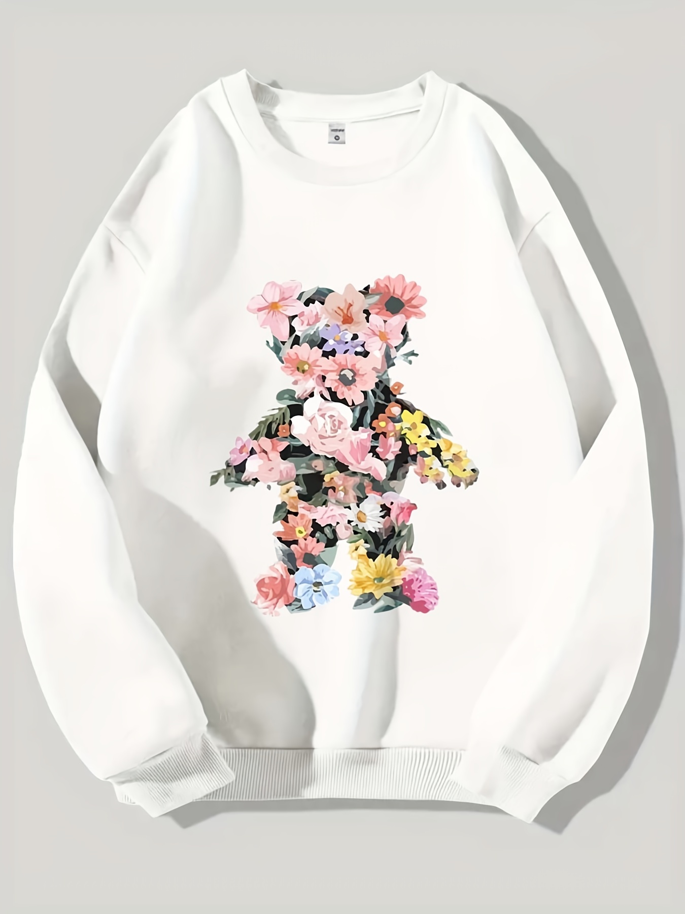 Appliquéd floral-print stretch-jersey sweatshirt
