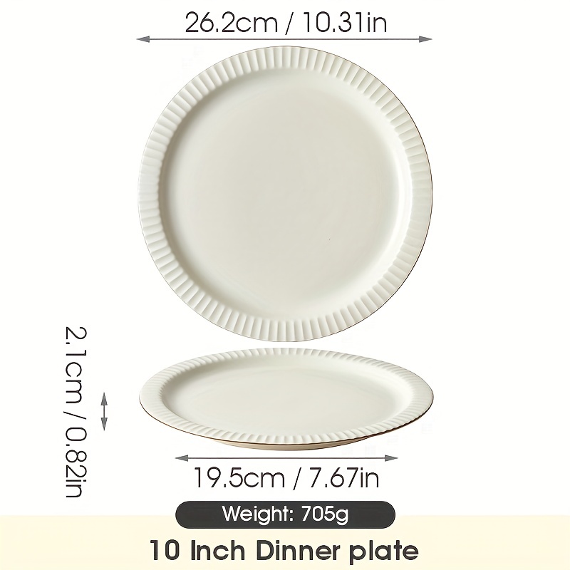 Charger Plate Ceramic Wedding Plate Round Flat Plate - Temu