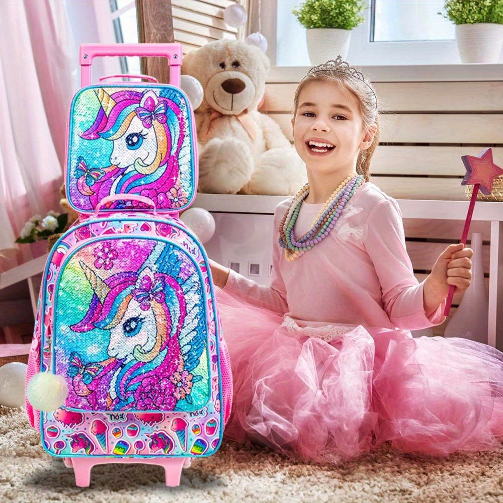 AGSDON Kids Luggage for Girls, Cute Unicorn Rolling Suitcase Wheels for  Children Toddler