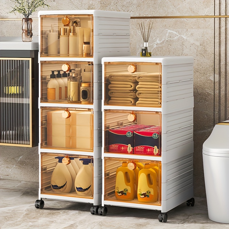 Foldable 5-Layer Storage Box Cabinet with Wheels