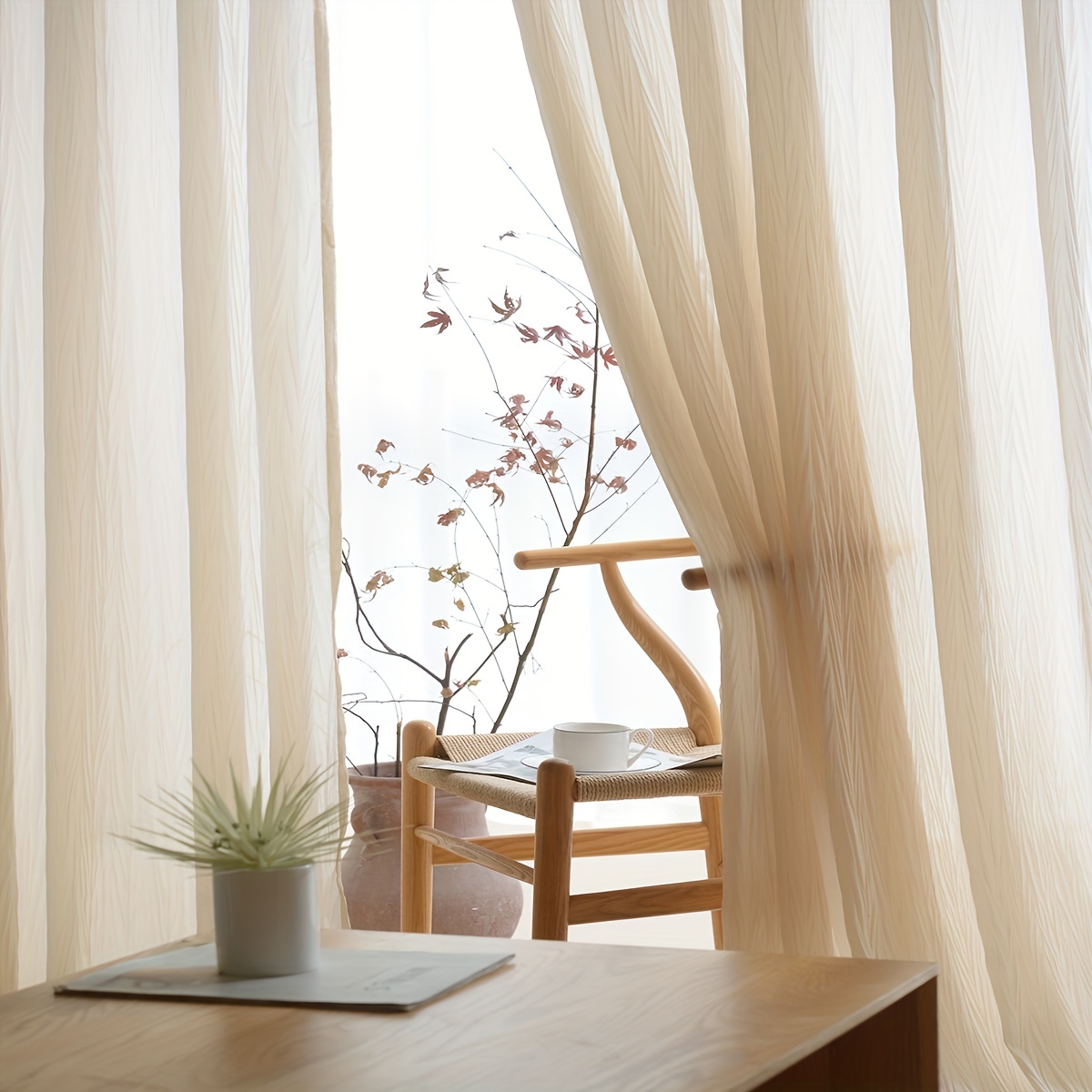 Velvet Sheer Window Curtain for Home Decor