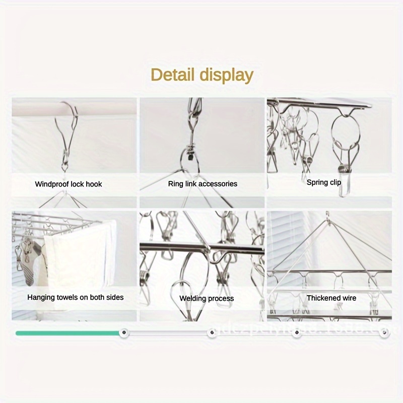 1pc multi hook wooden underwear hanger durable clothes drying rack for ties camisoles scarves belts household storage organizer for bathroom bedroom closet wardrobe home dorm details 2