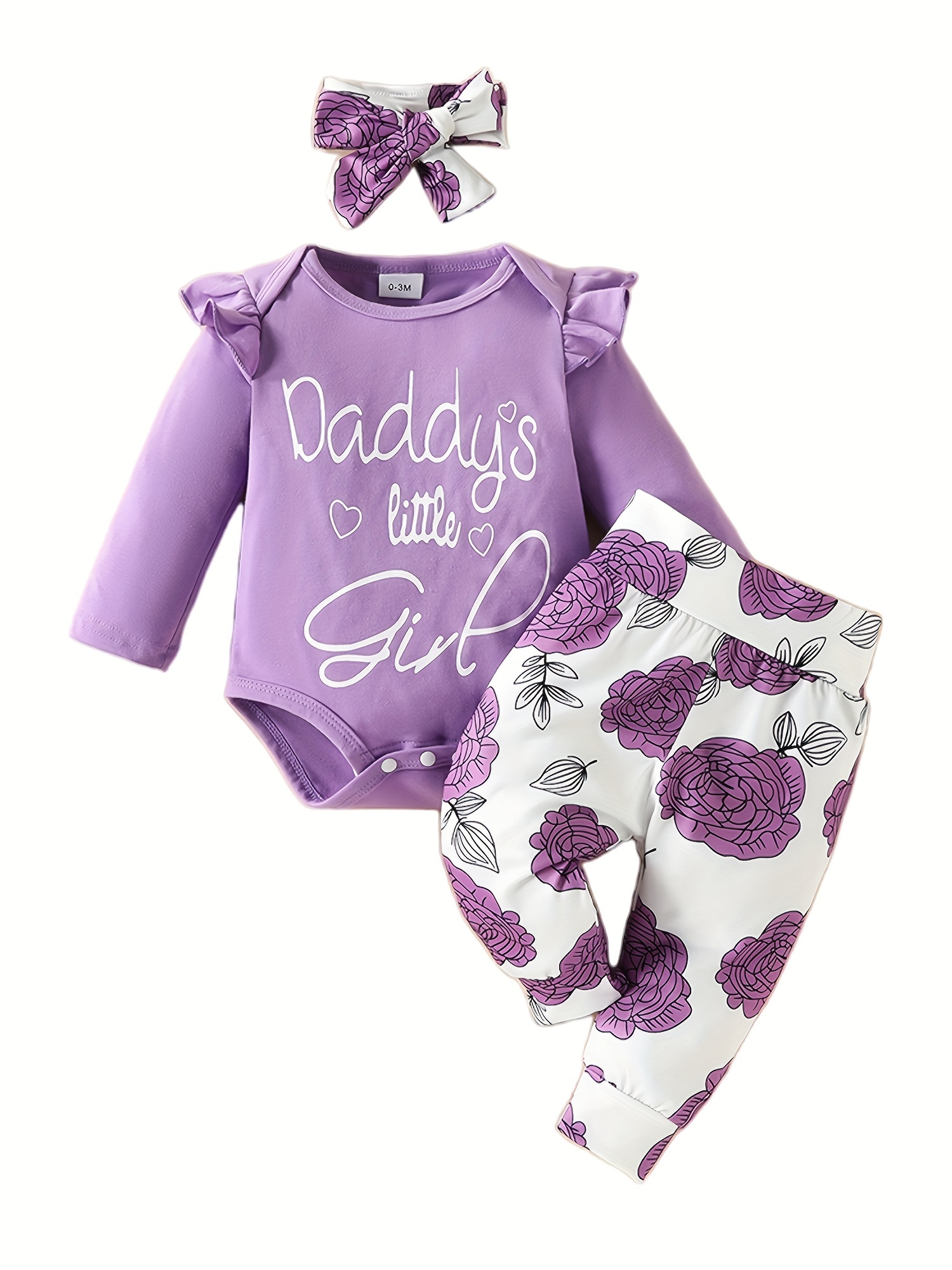 Baby Girls Letter Long Sleeve Daddy's Little Girl Print - Temu Philippines