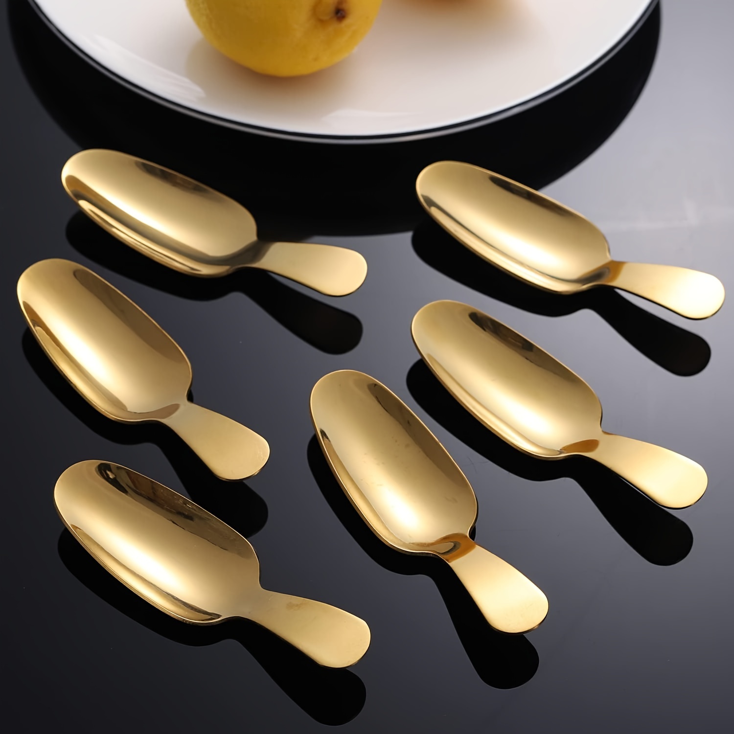 Short Handle Spoons, Small Scoops for Canisters, Mini Gold Spoons, Spice  Jars Spoon for Salt Sugar Condiments Coffee Tea Dessert, 1pc 