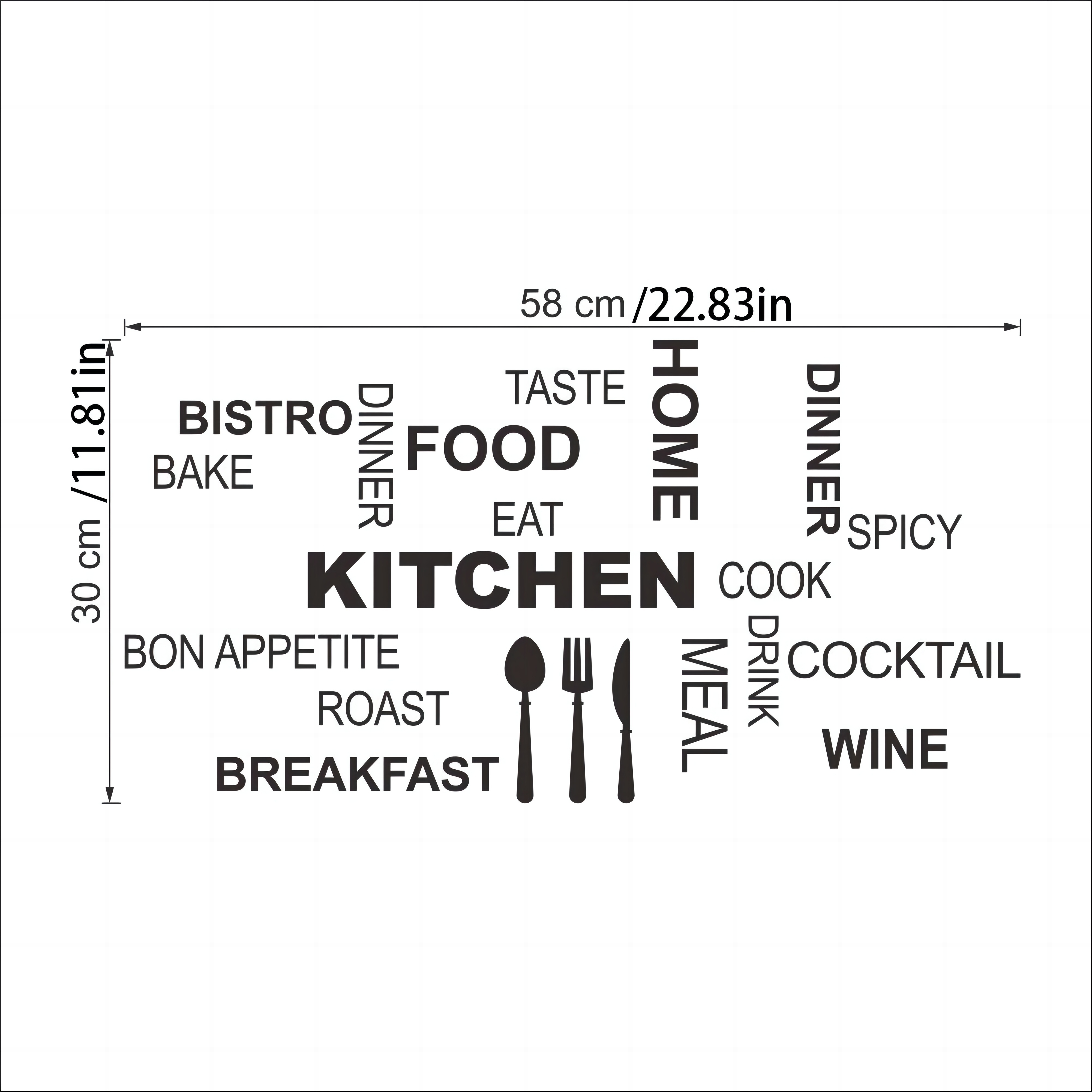 1pc Sticker, Kitchen, Self-adhesive Wall Stickers, Kitchen Decoration Wall Stickers, Removable Stickers, Wall Decor Decals, 11.81in*22.83in