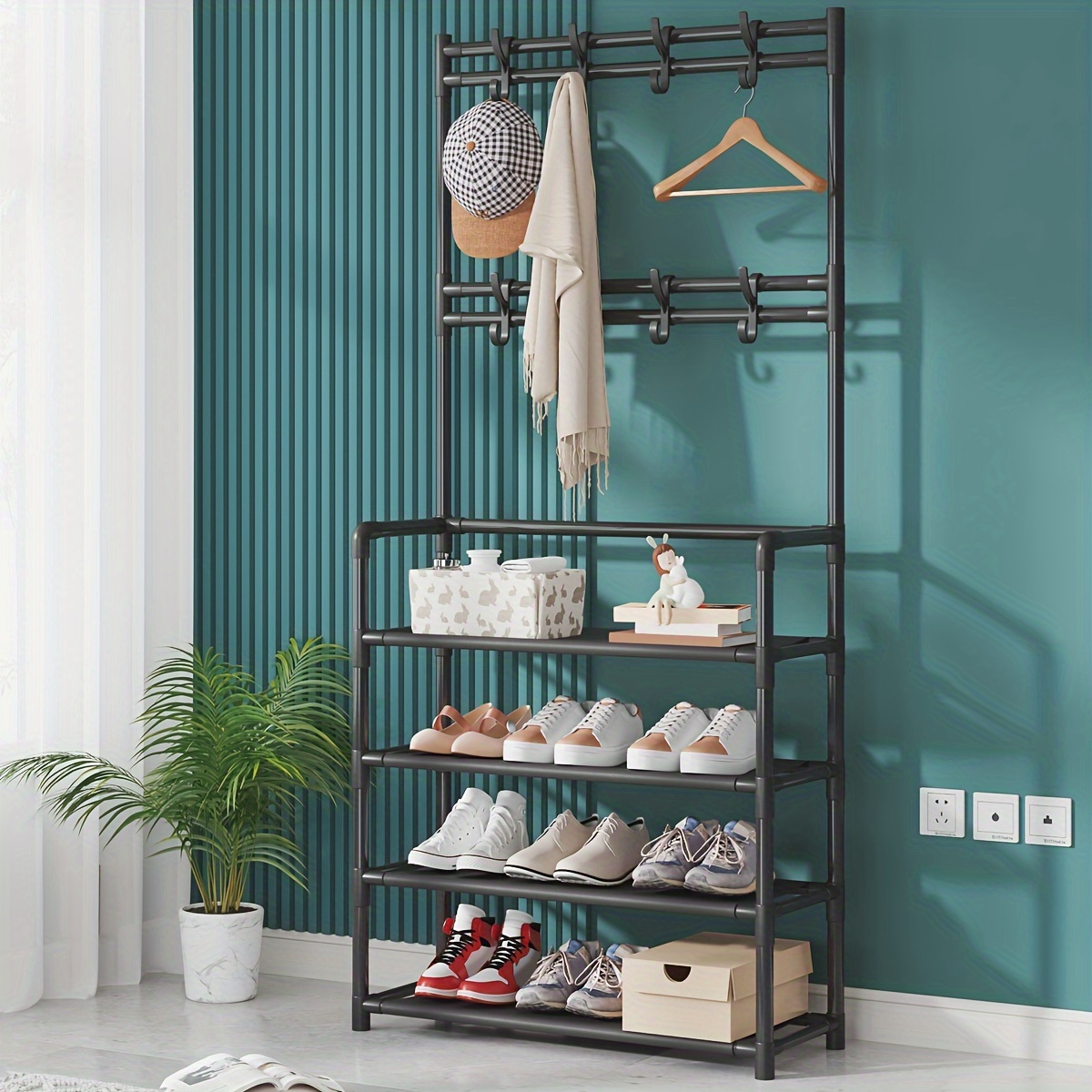 1pc entrance coat rack foyer shoe rack free standing coat Temu