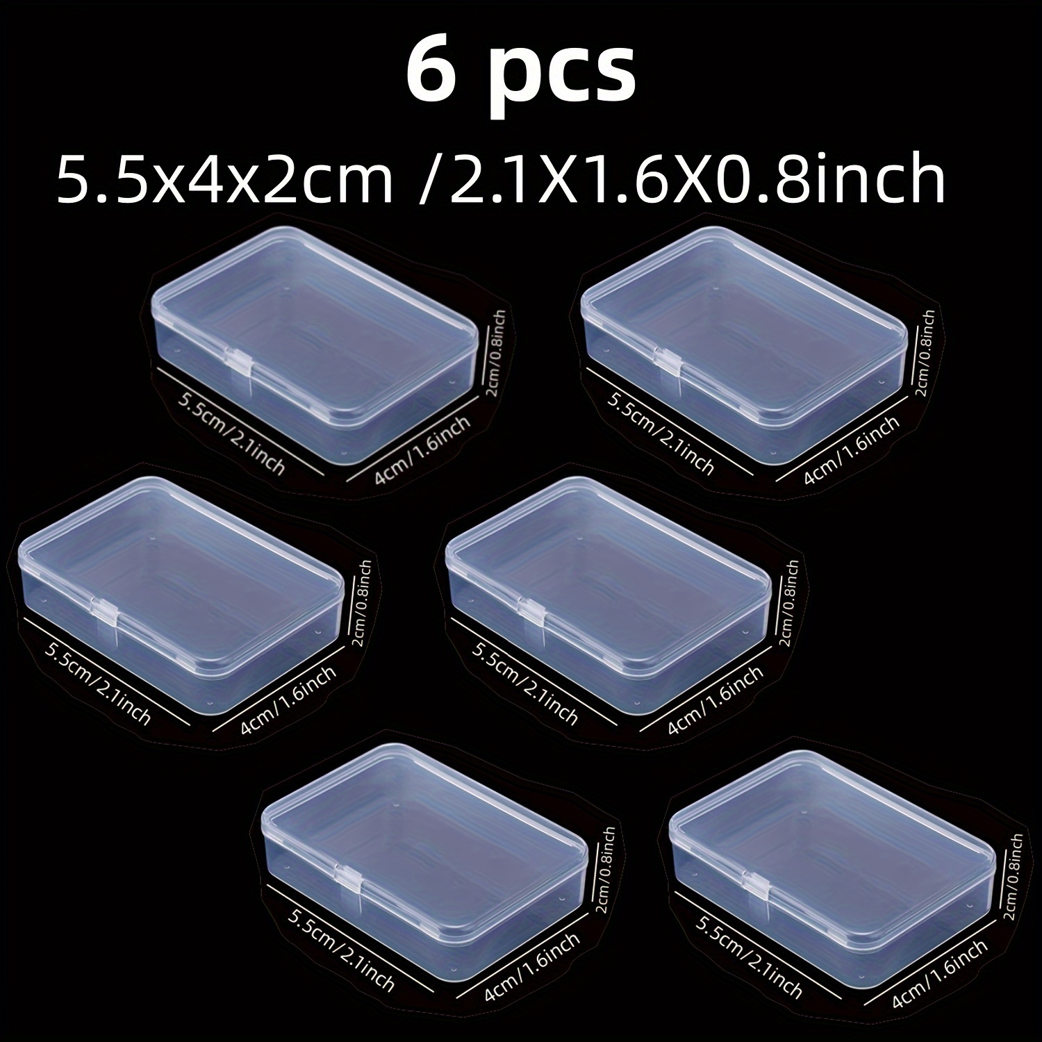 5 Pcs Clear Small Storage Box Plastic Transparent Container with Lid  Organizer 