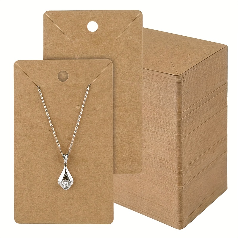 100pcs Necklace Display Cards Blank Necklace Card Holder Kraft Paper  Jewelry
