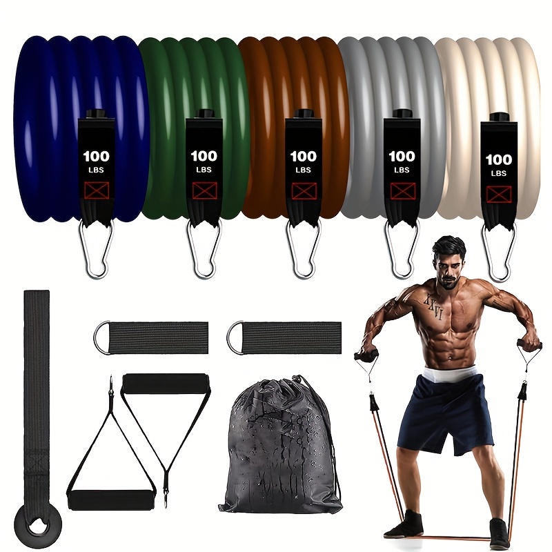Home Gym Resistance Bands 4 Tubes Elastic Pull Ropes Full - Temu