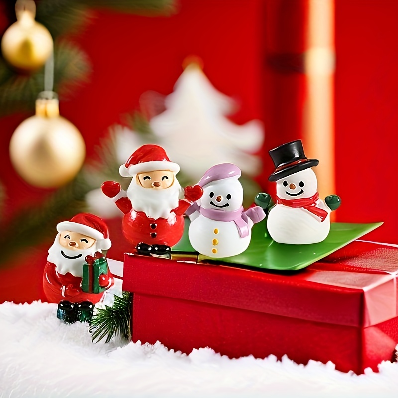 Christmas Micro Landscape Ornaments Santa Claus Cute Snowman - Temu