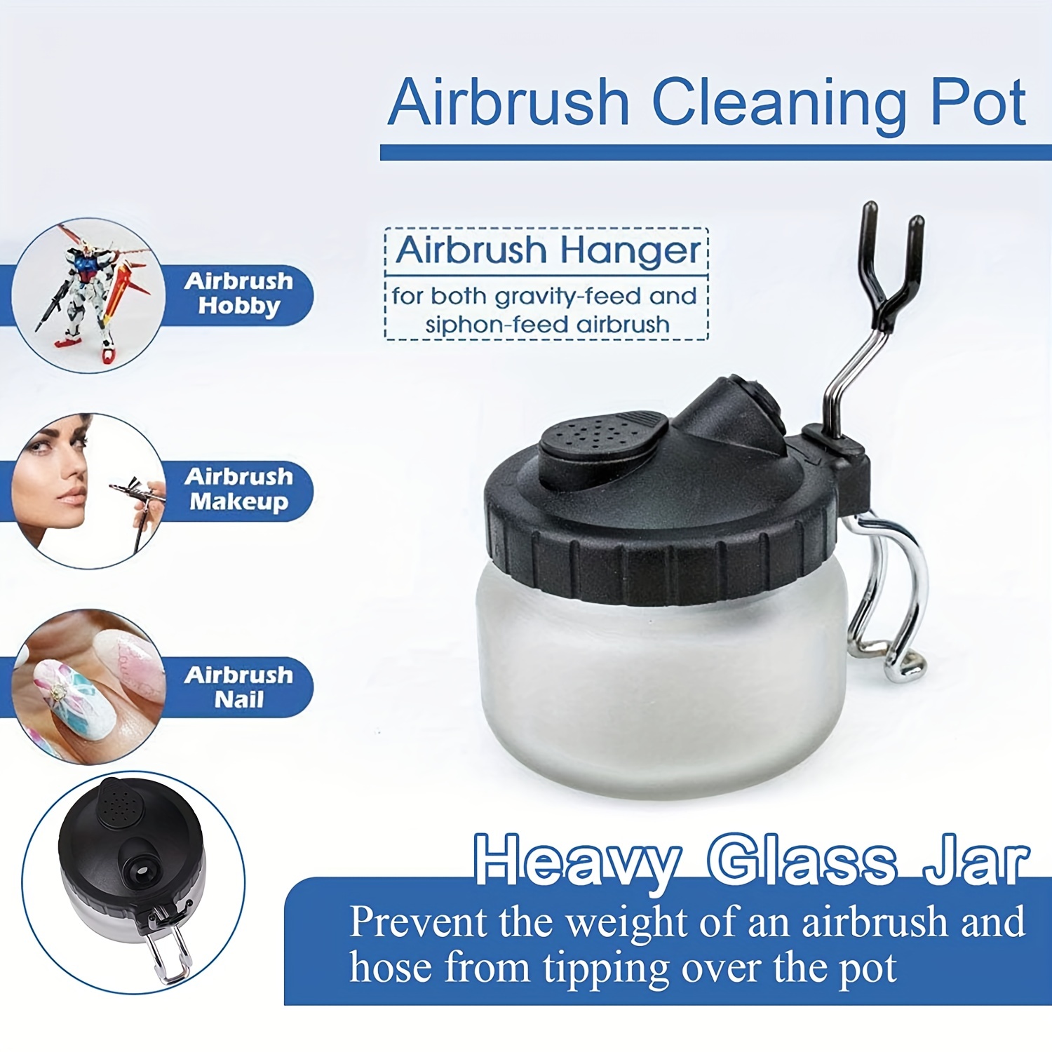 Deluxe Airbrush Cleaning Kit - 3 in 1 Clean Pot, 2 - 4oz Cleaning Solution  & Kit, Bundle - King Soopers