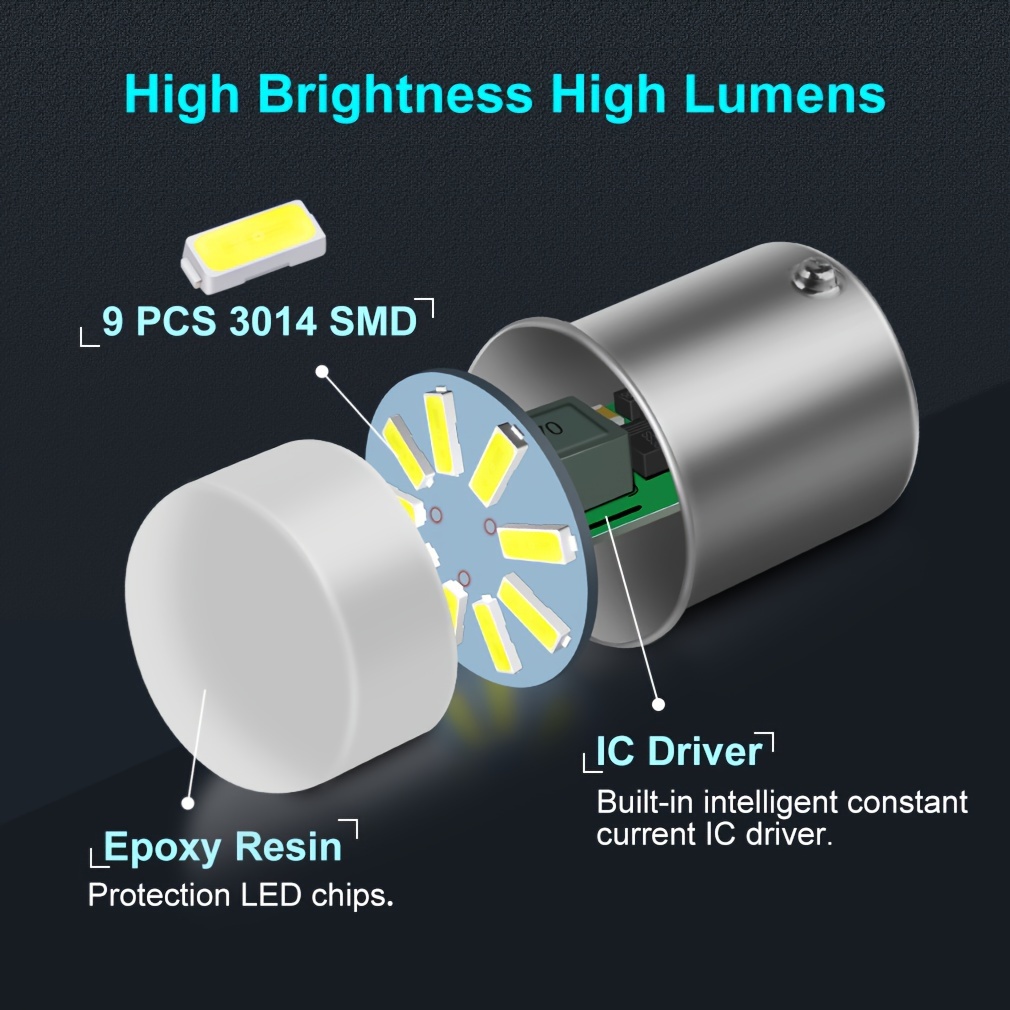1157 P21/5W LED Dual Color White Yellow for Car Turn Light and DRL