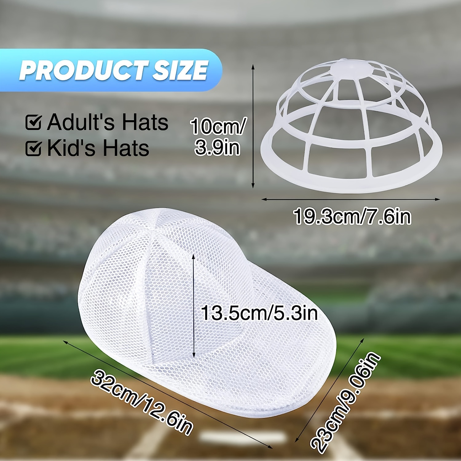 1 pc Baseball Cap Washers for Washing Machine,Baseball Hat Cleaner/Cleaning  Protector,Ball Cap Washing Frame Cage Hat Washing Holder,Ball Cap Shaper