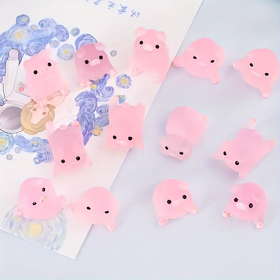 30pcs Mini Resin Luminous Pigs - Perfect for DIY Christmas Decorations,  Birthday Parties, Slime Amulets & More!