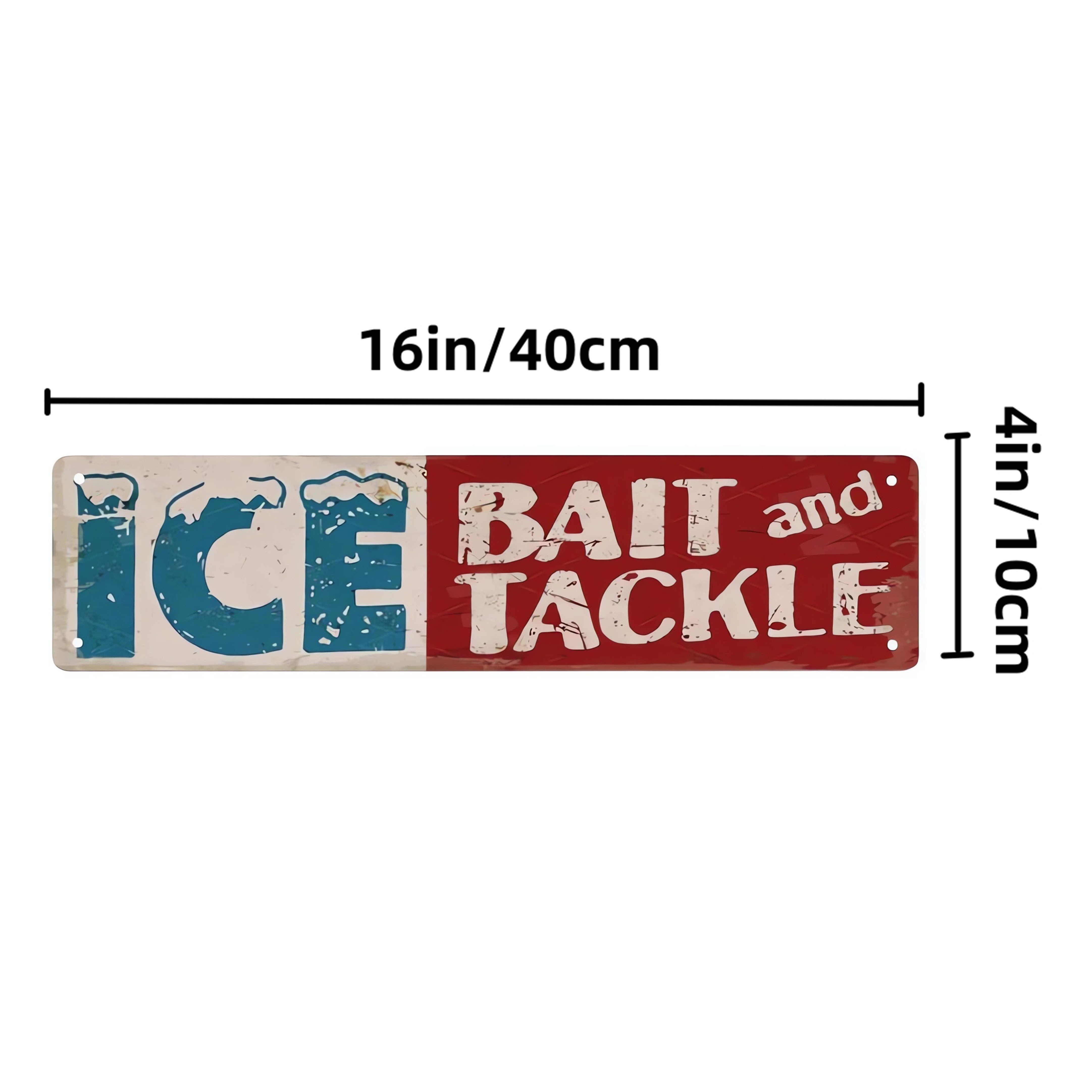 Ice Bait Tackle Retro Tin Sign Fishing Spot Funny Metal Sign