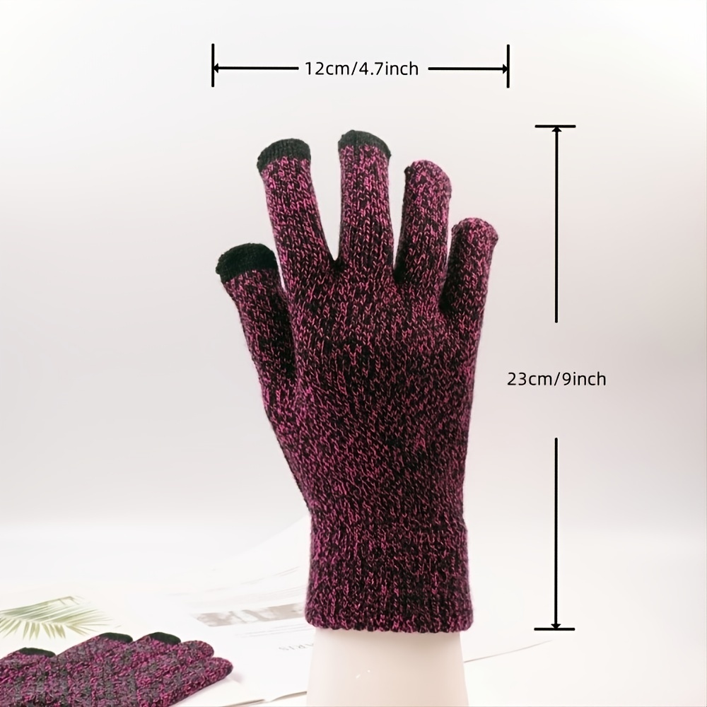 Gants d'hiver doux gants thermiques en tricot à écran tactile
