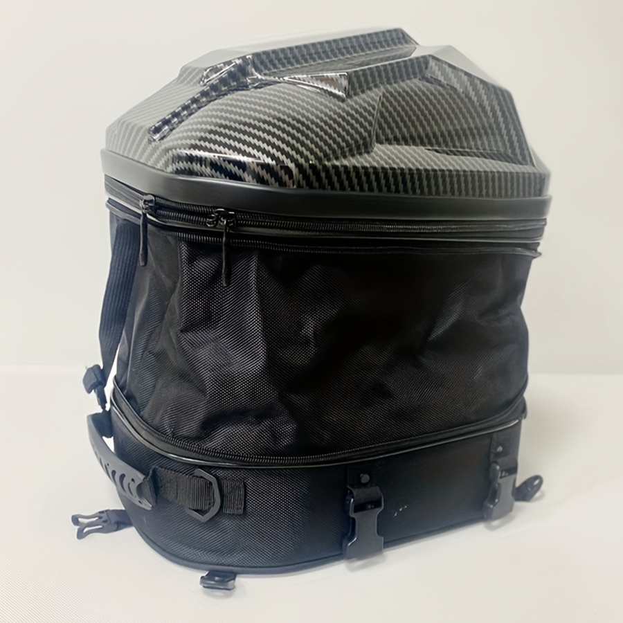 Mochila de motocicleta resistente al agua - Mochila de carcasa dura de  fibra de carbono para casco de motocicleta, mochila impermeable de gran