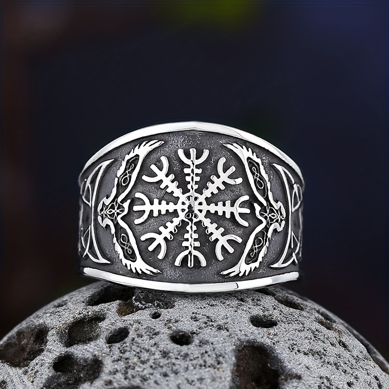Anillos para hombre Viking Steel Plant Band Ring Silver Man womans Ring  Style Ring Unique Mens Unisex Silver Ring Jewelry Jewellery -  México