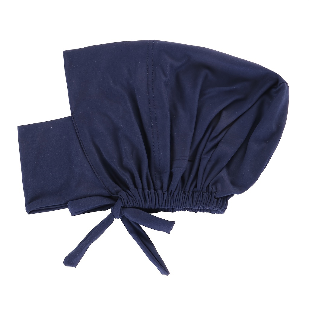 Drawstring Neck Turban Cap Hijab Cap Bonnet Cap Solid Turban Cap