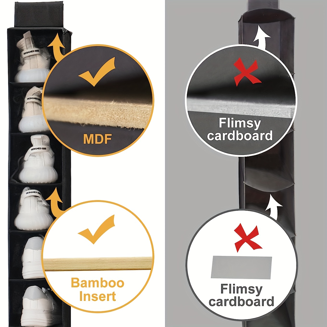 Fabric Hanging Closet Storage Bag, Drawer 10 Shelf 4 Shelf Organizer