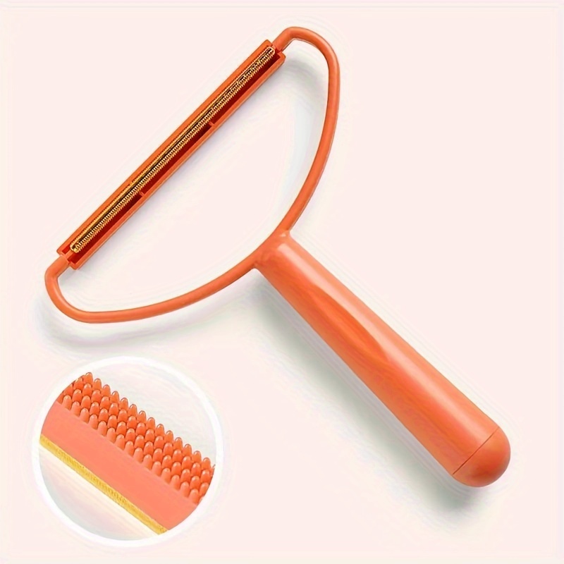 TEMU 1pc Portable Lint Remover - Double-sided Cleaning Brush For Fabric, Clothes, Sweaters, And Coats - Removes Pilling And Fur Balls