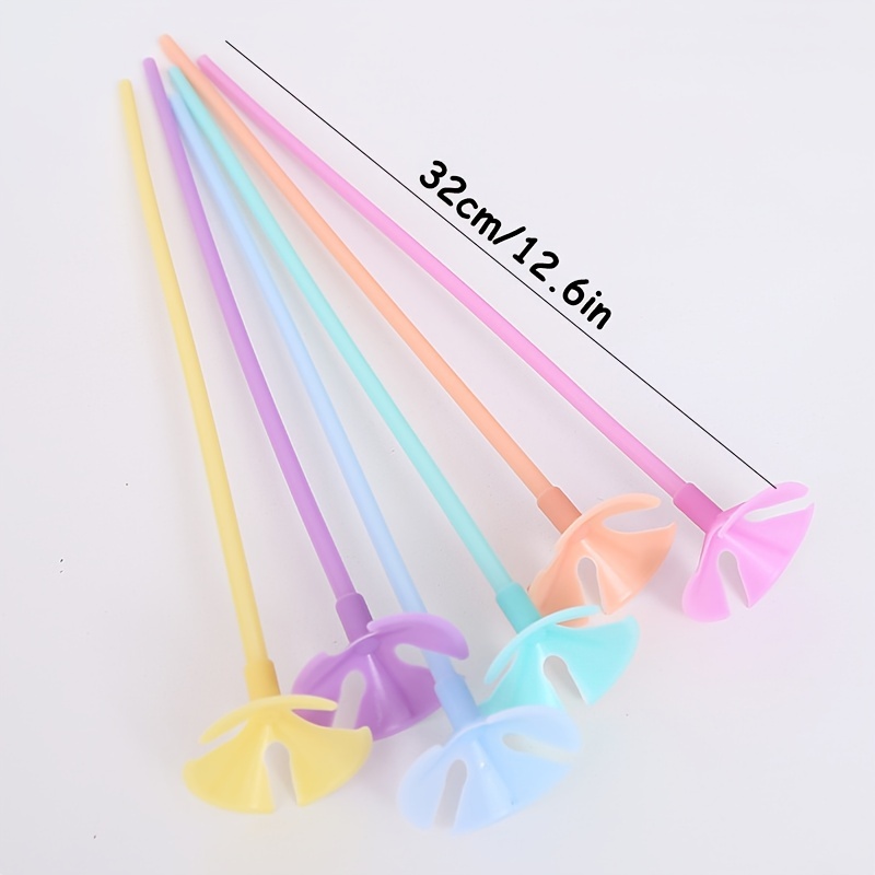 20/40/60pcs 32cm Latex Balloon Sticks with Mix Color Macaron Holder Cups -  Perfect for Weddings and Parties