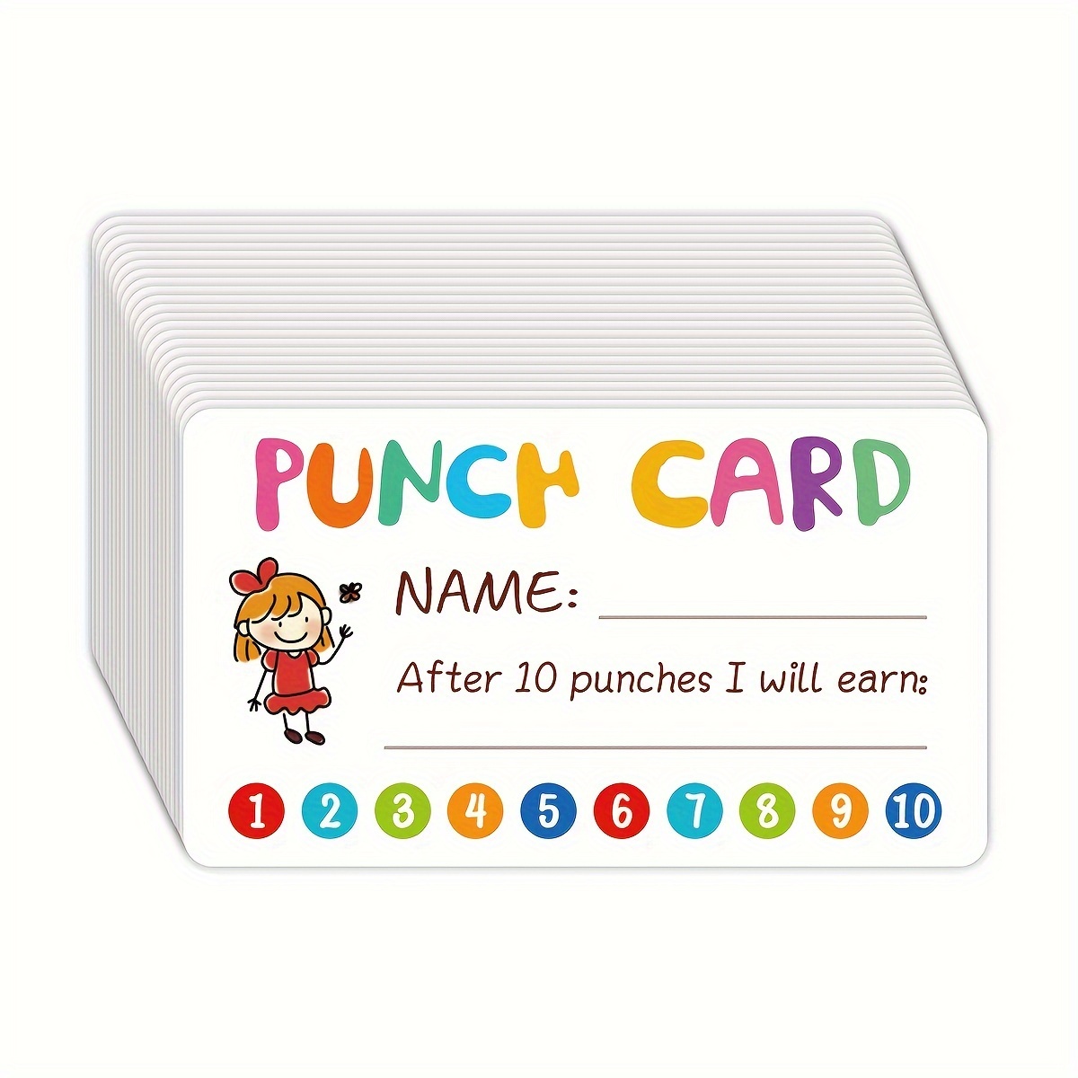 Classroom Incentives / Punch Cards / Homework Punch Card / Colorful and Fun  