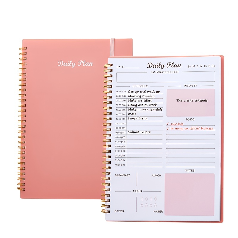 

Undated Daily Planner- Weekly Goals Notebook, B5 To Do List Planner, Habit Tracker Journal With Spiral Binding, 7.2*10.1 Inches