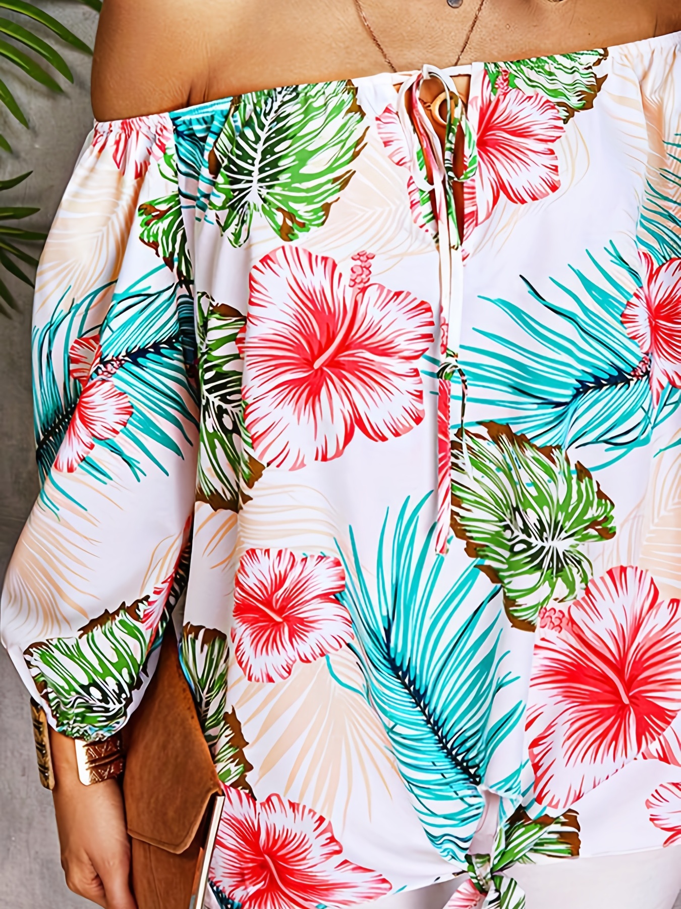 Plus Size Vacay Blouse Blusa Talla Grande Mujer Estampado - Temu