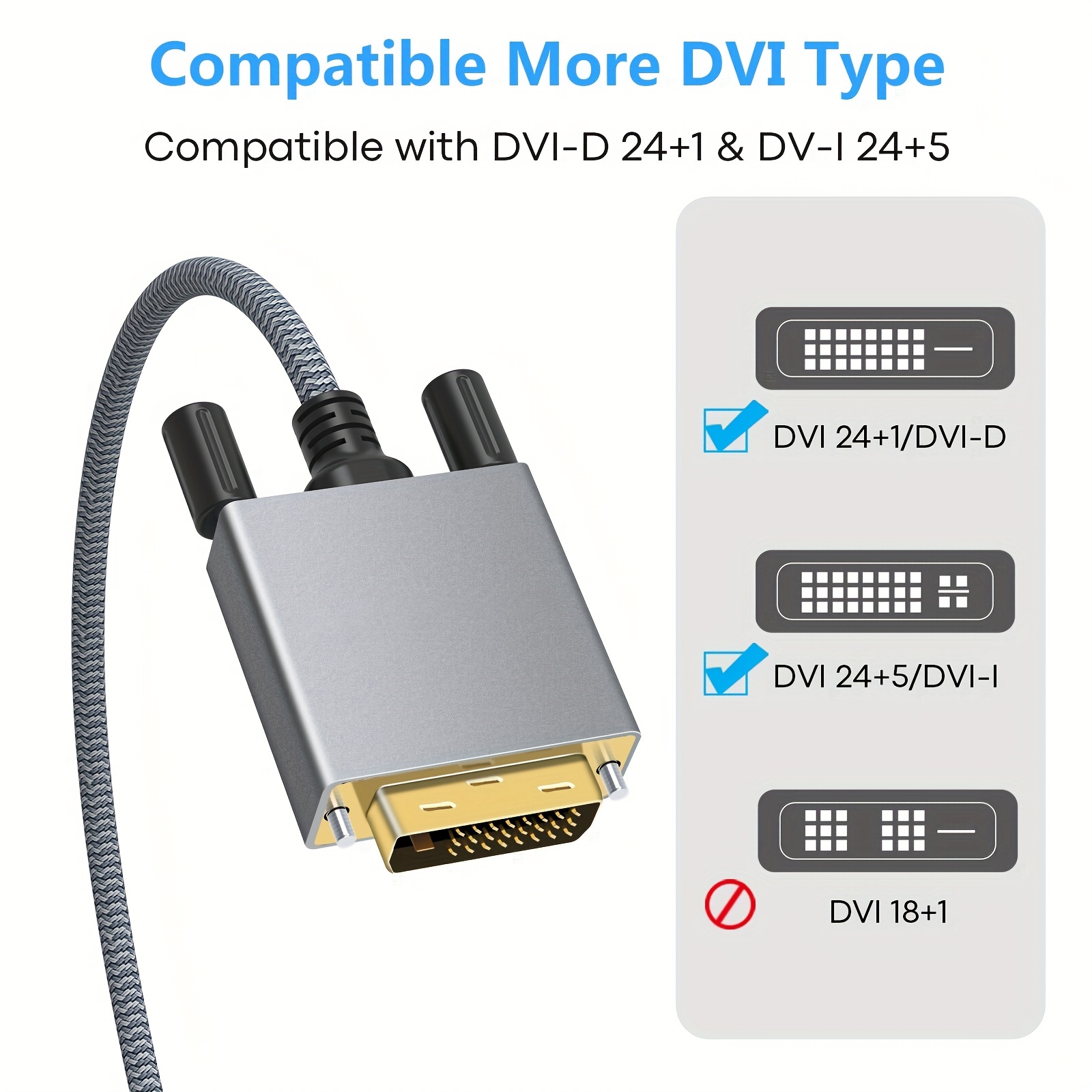 Câble adaptateur DVI vers VGA Câble de moniteur de carte graphique