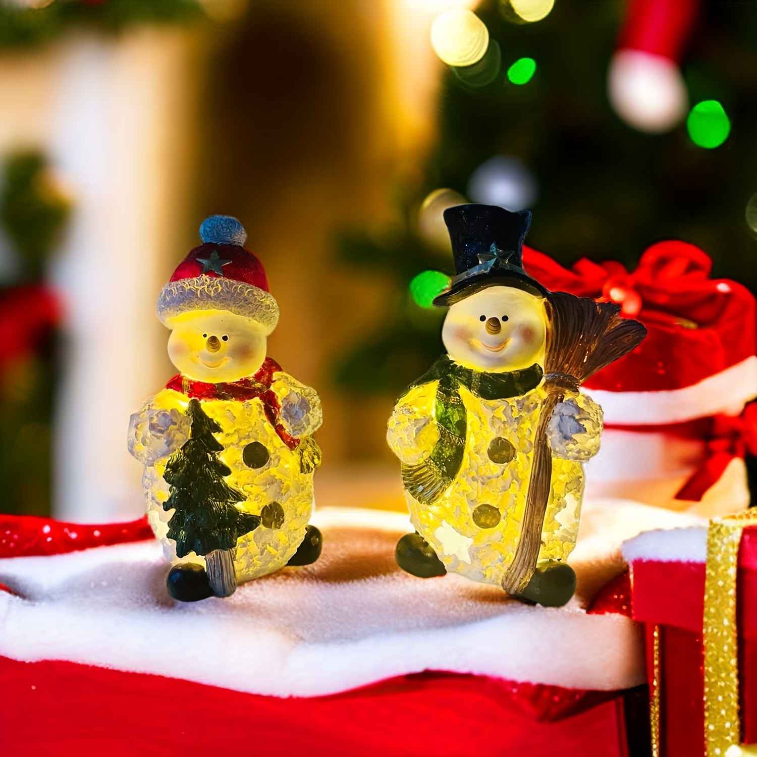 Christmas Mini Snowman Ornament Christmas Resin Igloo - Temu