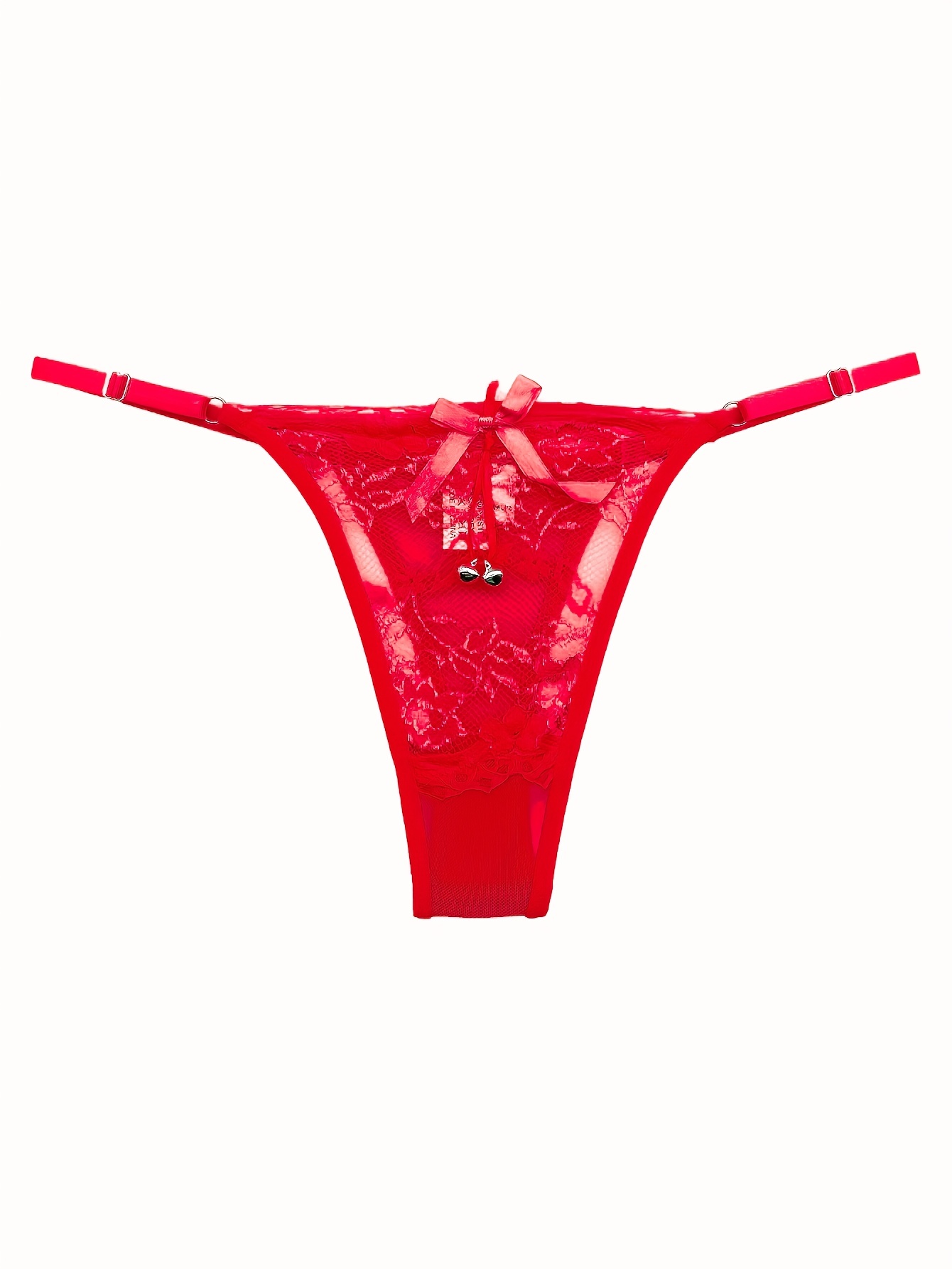 Floral Lace Thongs Hollow Open Crotch Bow Panties Women's - Temu