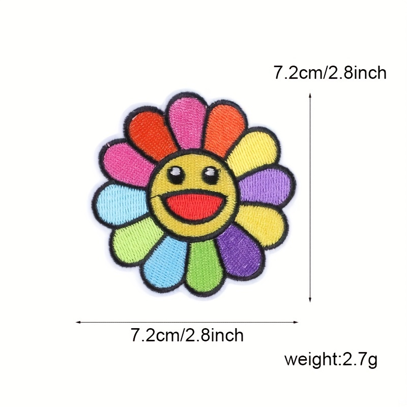 Bee Flower Embroidered Patches Bees Sunflower Daisy Shape - Temu