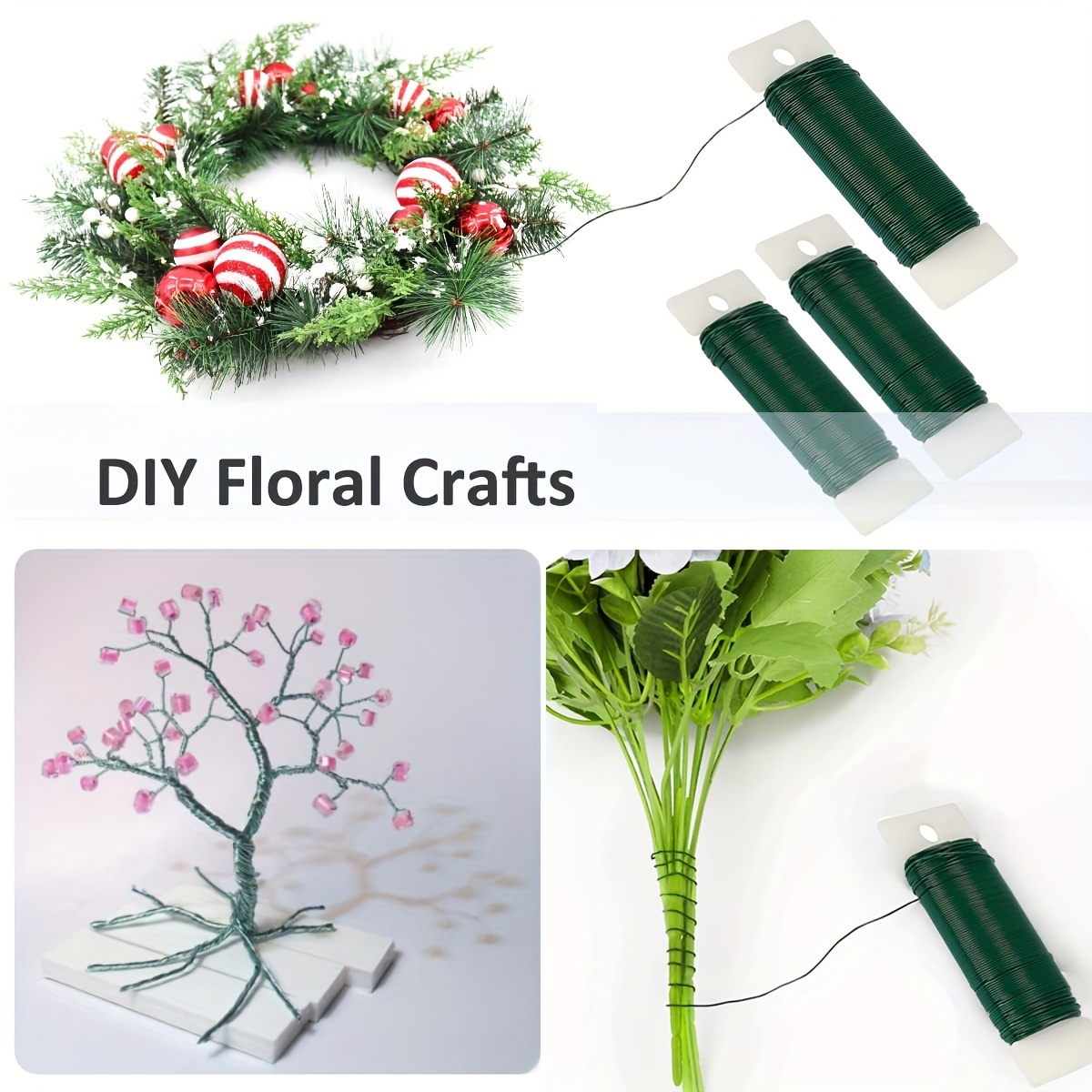 Floral Wire 38 Yards / 76 Yards Paddle Wire 22 Gauge Florist Wire Wreath  Wire For Wreath Making Craft Floral Flower Arrangements Garland