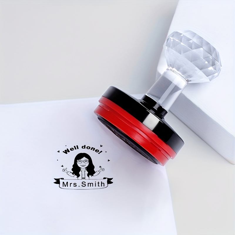Personalized Round Self-Inking Rubber Stamp - Mr. and Mrs. Smith