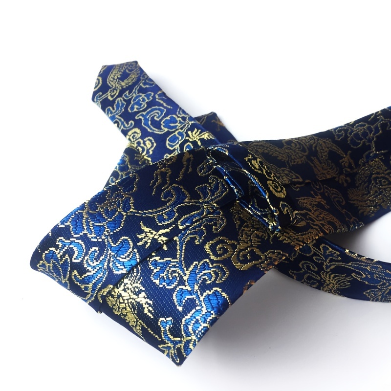 Men's Red Dragon Embroidered Tie