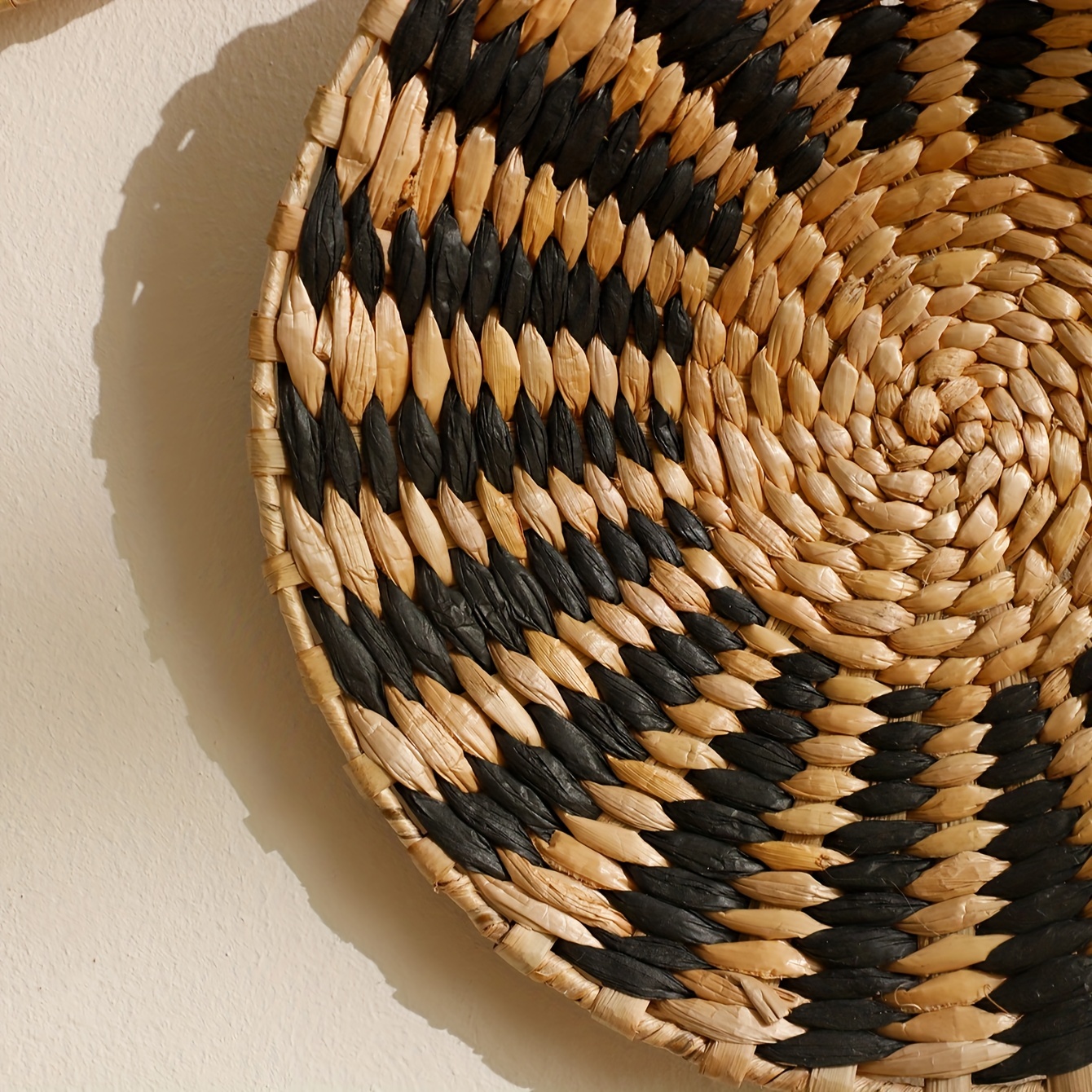 Round Wall Basket Wall Decoration Nordic Style INS Straw Rattan