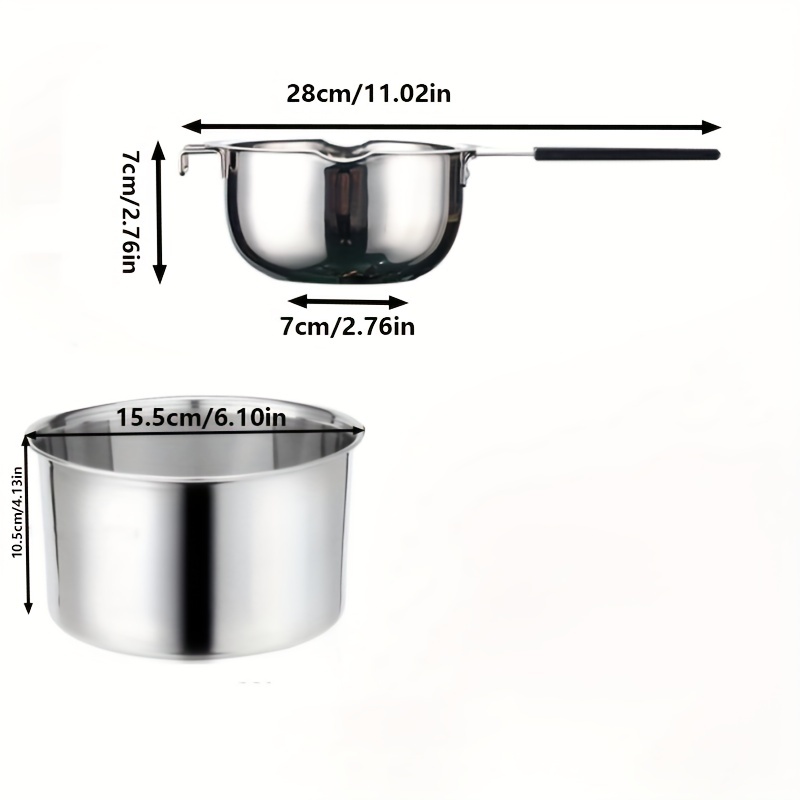 Stainless Steel Double Boiler Pot With Heat Resistant Handle - Temu