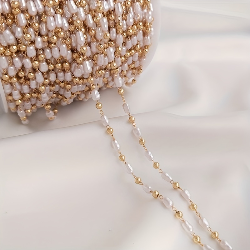 Pearl link chain on sale for jewellery making